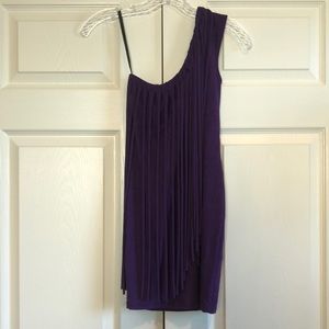 CHERYL’S  CREATIONS Purple One-Shoulder Fringe Dress